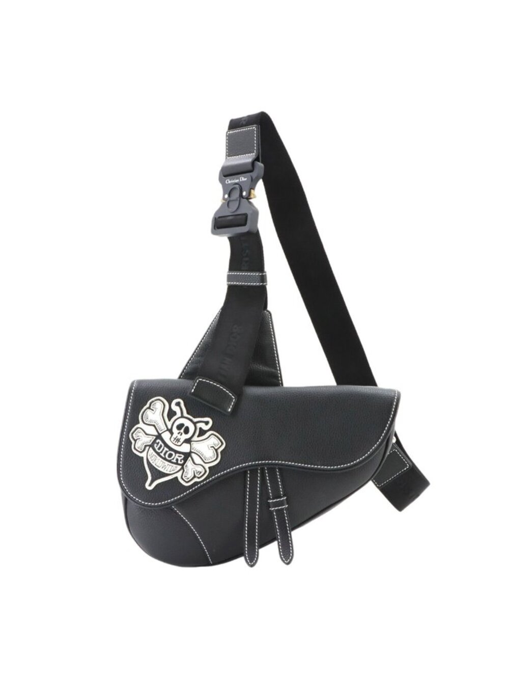 Dior Stussy Collaboration Saddle Bag Leather Black